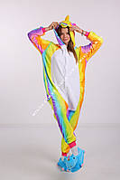 Пижама кигуруми единорог разноцветный для дома костюм женский (1001)