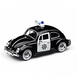 Модель поліцейського жука Volkswagen Beetle Police Car, Scale 1:24, Black / White, артикул 1H2099303