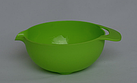 Пластмассовая миска для смешивания 1.5л с удобной ручкой и носиком-сливом (салатовый цвет)