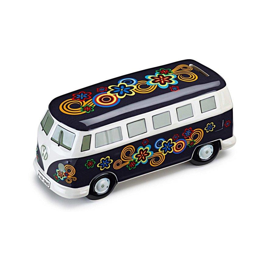 Скарбничка для дрібниці в формі Volkswagen Bulli T1 Spardose - Flower Power Dark, Moneybox, артикул 211087709E, фото 1