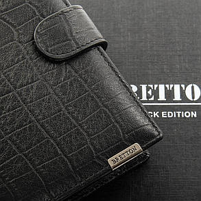 Большой мужской кожаный кошелек Bretton цвет черный 10,5*14*3,5см BRETTON (M5406 black), фото 2