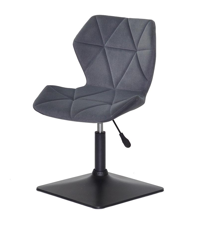 Стілець Torino 4BK-Base сірий 1004 велюр, на чорній квадратній опорі з регулюванням висоти сидіння, фото 1