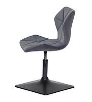 Стілець Torino 4BK-Base сірий 1004 велюр, на чорній квадратній опорі з регулюванням висоти сидіння, фото 3