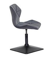 Стілець Torino 4BK-Base сірий 1004 велюр, на чорній квадратній опорі з регулюванням висоти сидіння, фото 4