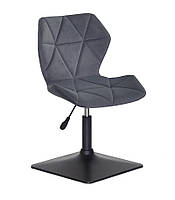 Стілець Torino 4BK-Base сірий 1004 велюр, на чорній квадратній опорі з регулюванням висоти сидіння, фото 2
