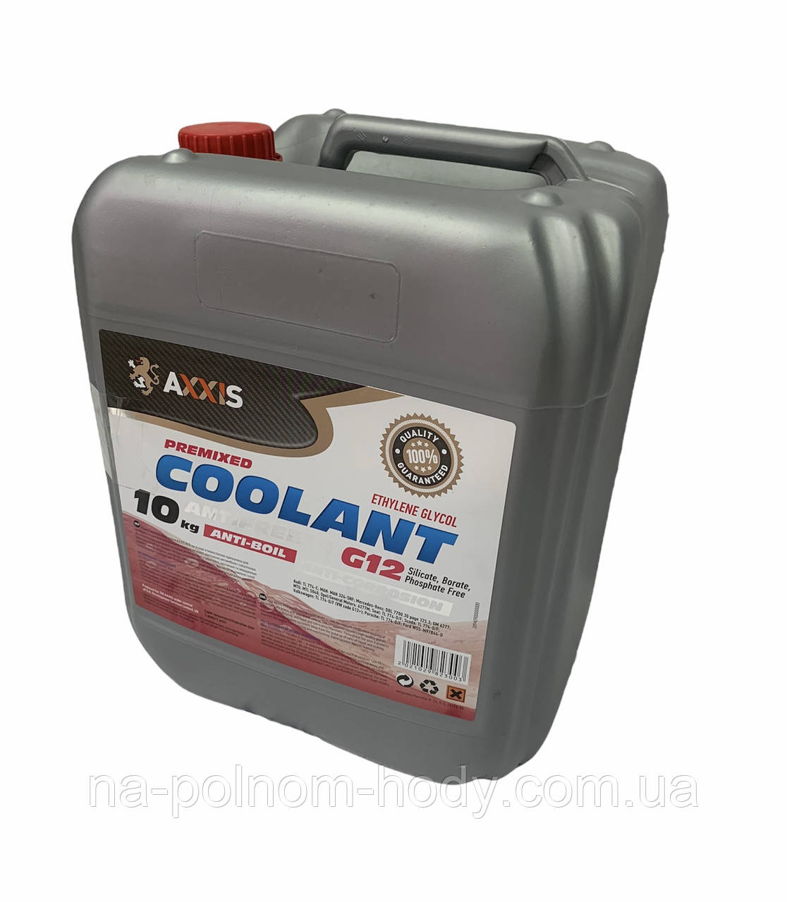 Антифриз (червоний) RED G12 Coolant 10 кг Каністра, Axxis