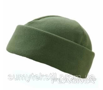 Флисовая шапка оливкового цвета с утеплителем (Fleece hat olive with insulation) - фото 1 - id-p1481343114