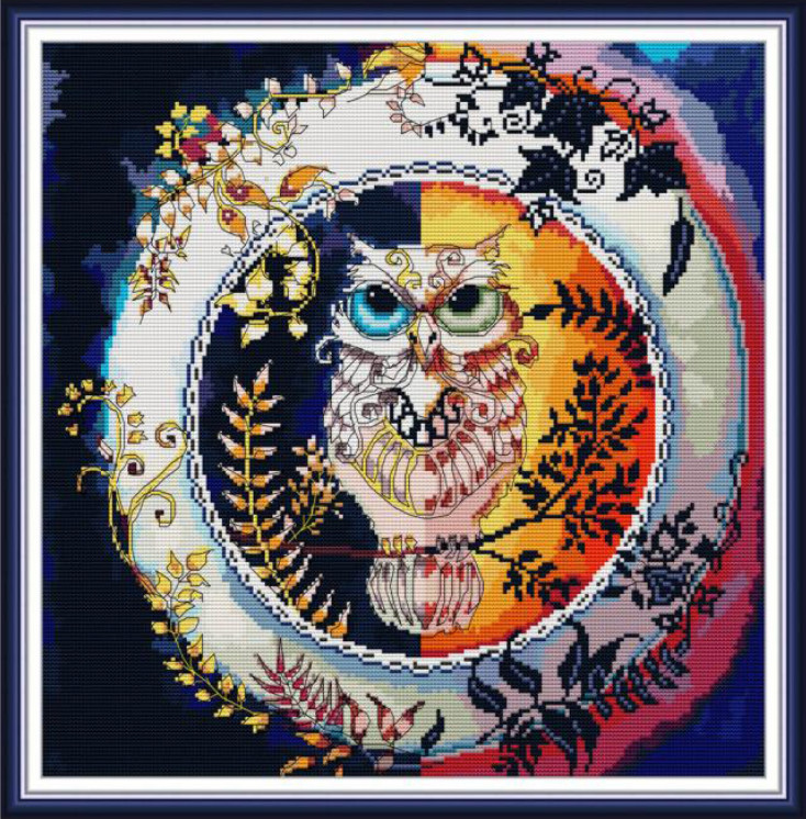 Набір для вишивання за нанесеною на канву схемою "Day and night ".AIDA 14CT printed, 42*42 см