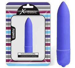 Вібропуля з одним режимом вібрації X-Basic Bullet Long One Speed Blue