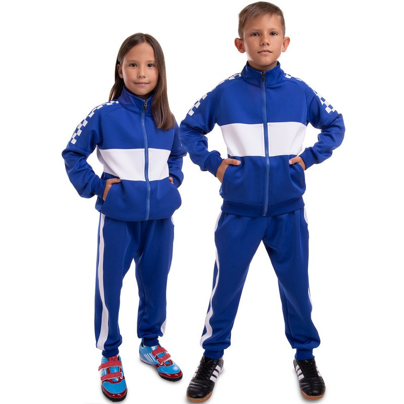 Футбольний тренувальний спортивний костюм дитячий LD-6629T, зростання 120-125 Синьо-білий