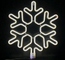Вулична Новорічна Світлодіодна Фігура Сніжинка Холодний Білий 40 см
