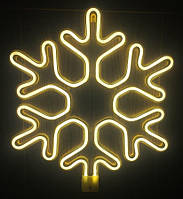 Вулична Новорічна Світлодіодна Фігура Сніжинка Теплий Білий 40см