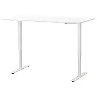 IKEA SKARSTA / TROTTEN Стол с регулируемой высотой, белый (894.779.61)