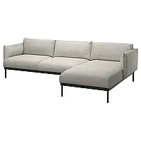 IKEA ÄPPLARYD 3-местный диван с шезлонгом, Лейде светло-серый (094.180.51)