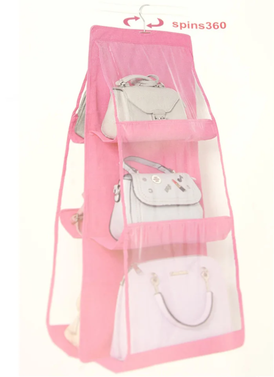 Органайзер для сумок підвісний Hanging Purse Organizer, рожевий (KG-2960)