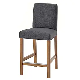 IKEA BERGMUND Барний стілець зі спинкою, дуб / Гунаред середній сірий (193.847.05)
