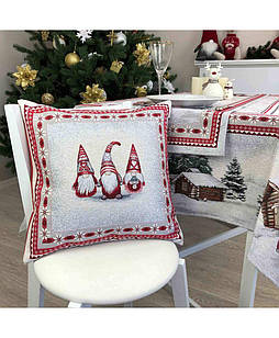 Гобеленова наволочка новорiчна Snowfall Тріо гномів 45х45см
