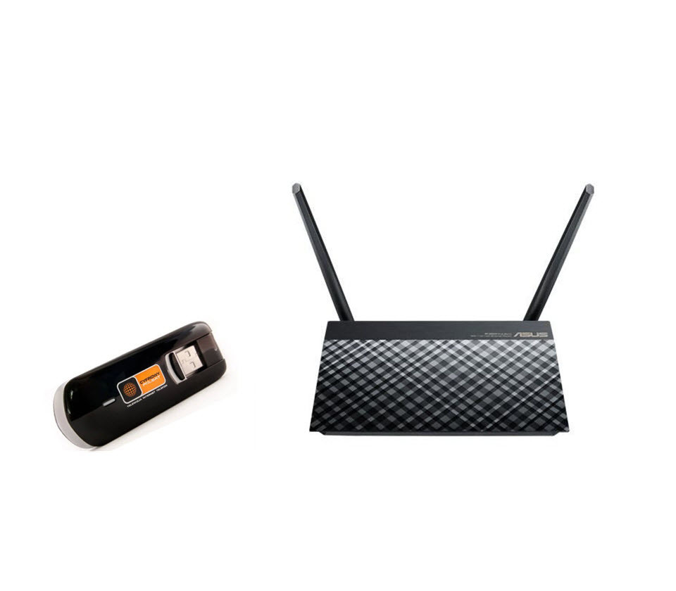 Комплект для 4G інтернету з роутером Asus 2.4 + 5 Ггц