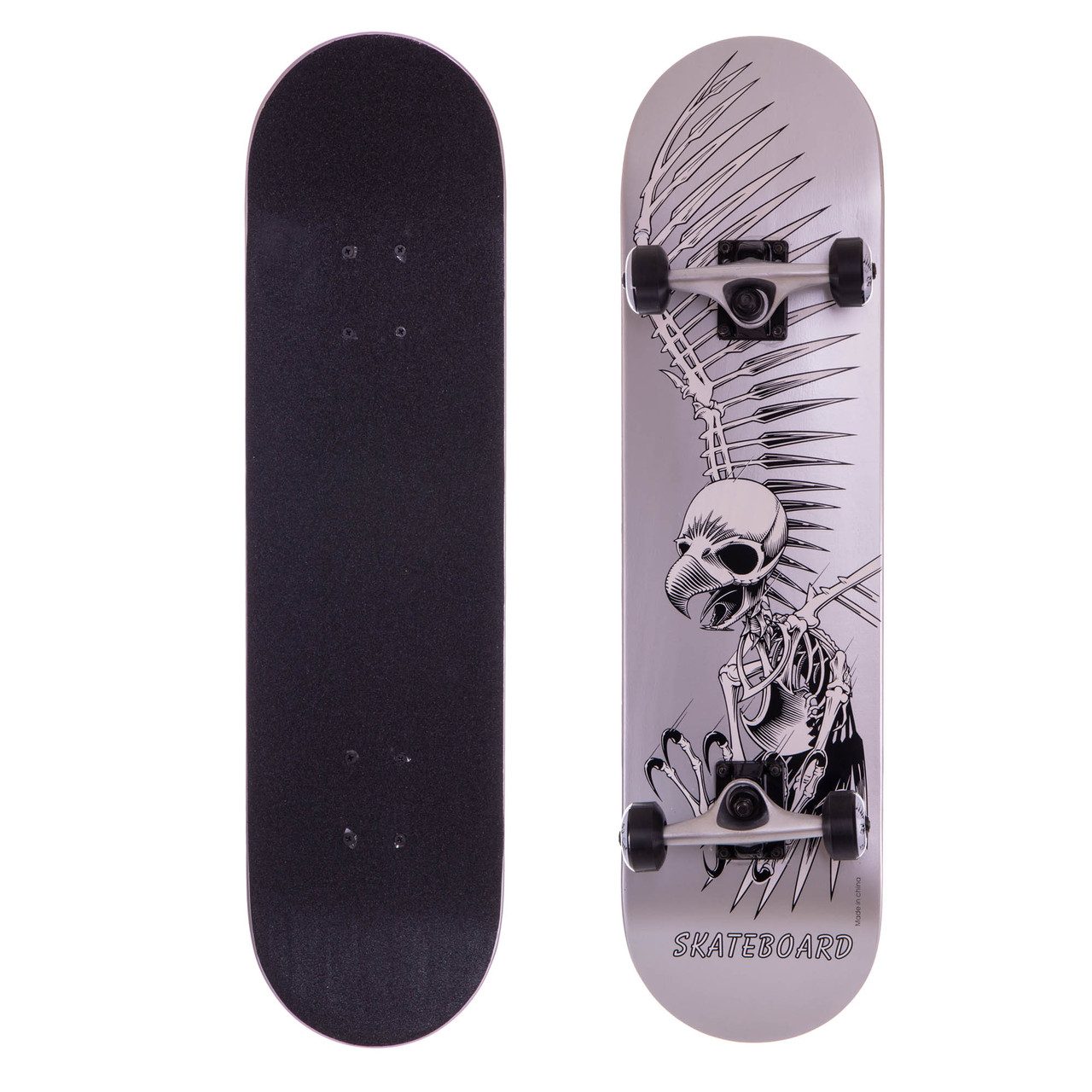 Скейтборд Skateboard Boarding Zelart 805 Silver-Black, фото 1