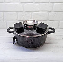 Каструля казан із мармуровим антипригарним покриттям 2.3 л 20 см Edenberg EB-8116 Казан для індукційної плити