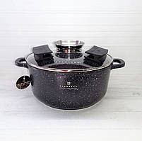 Каструля казан із мармуровим антипригарним покриттям 4.4 л 24 см Edenberg EB-8118 Казан для індукційної плити