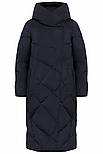 Довгий жіночий пуховик Finn Flare W19-12022-101 темно-синій XS, фото 6