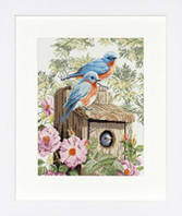 Набор для вышивки крестом LanArte Garden Blue Birds "Сад синих птиц"