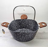 Каструля казан із гранітним антипригарним покриттям 2.8 л 20 см Edenberg EB-3961 Індукційний казан товсте дно, фото 3