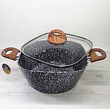 Каструля казан із гранітним антипригарним покриттям 2.8 л 20 см Edenberg EB-3961 Індукційний казан товсте дно, фото 2