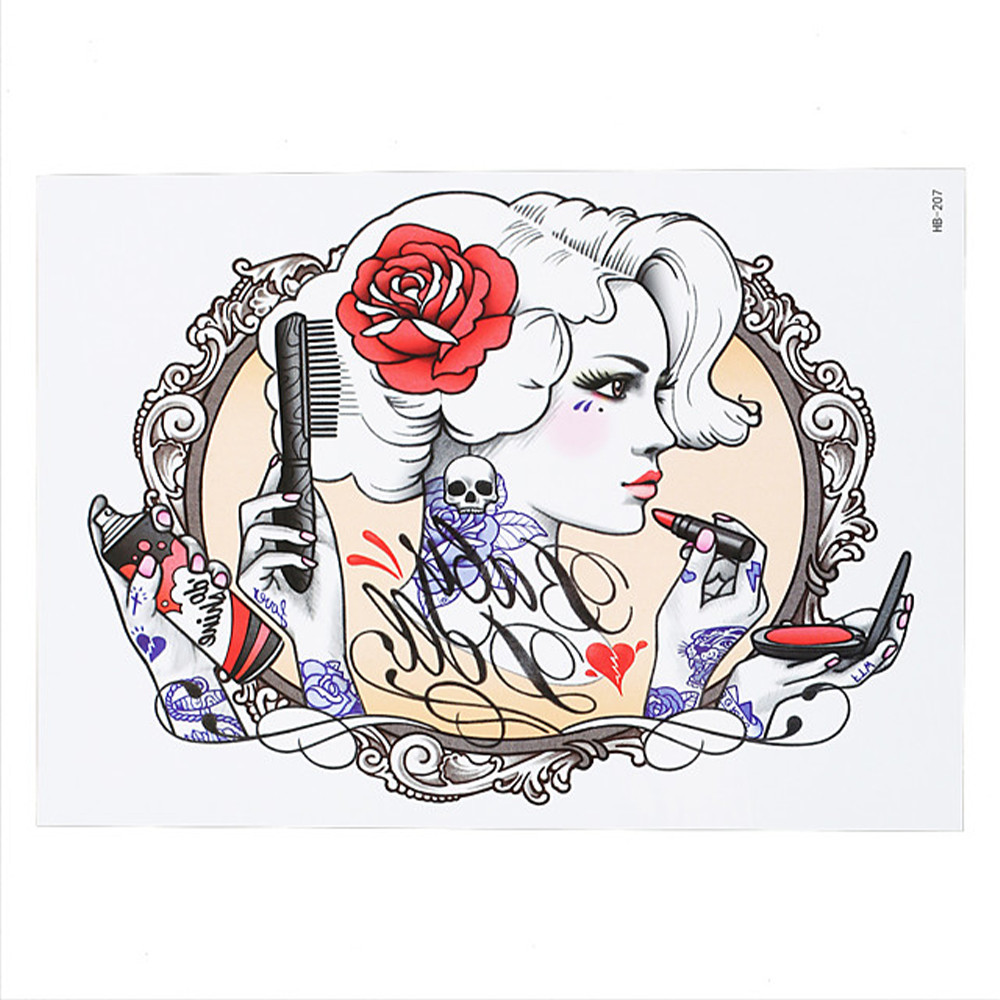Тимчасове тату Babe Doll (old school) (HB-207, 21x15 см)