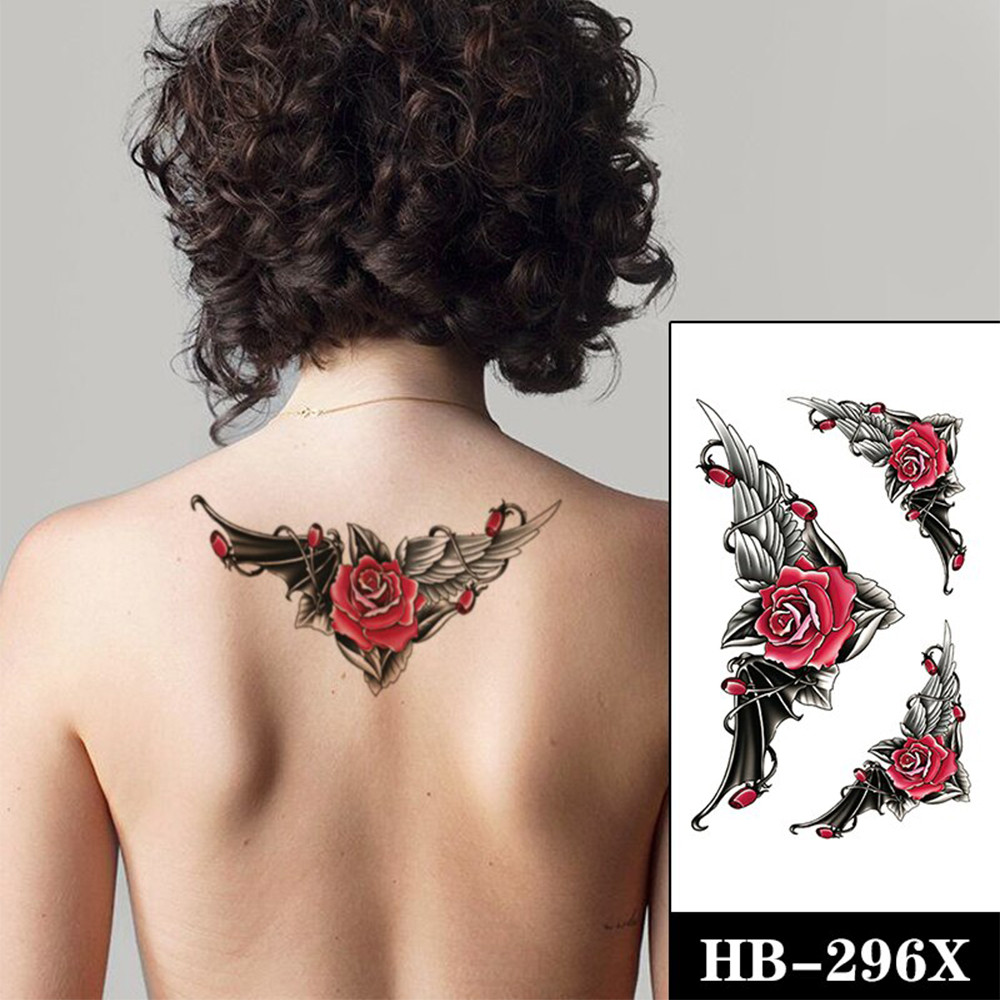 Тимчасове тату Роза (крило кажана і птиці) 3 шт. (HB-296X, 21x15 см)
