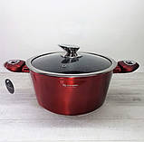 Каструля казан із мармуровим антипригарним покриттям 6.3 л 28 см Edenberg EB-7412 Індукційний казан товсте дно, фото 3