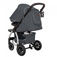 Дитяча прогулянкова коляска CARRELLO Vista CRL-5511 Steel Gray на надувних колесах+дощовик L, фото 4