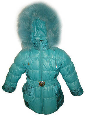 Пальто зимове колір бірюза на дівчинку  6, 7, 8, 9,10 років, фото 2