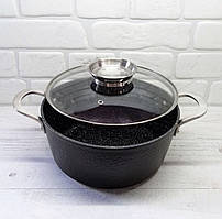 Каструля казан чеканий із мармуровим антипригарним покриттям 6.2 л 28 см Edenberg EB-3966 Індукційний казан