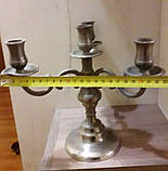 Олов"яний канделябр на чотири свічки, клеймо, вінтаж, Німеччина, фото 3