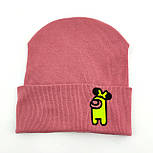 Оптом шапки 48 50 52 і 54 трикотажна подвійна дитяча шапка головні убори дитячі гурт (ОШ3657), фото 2