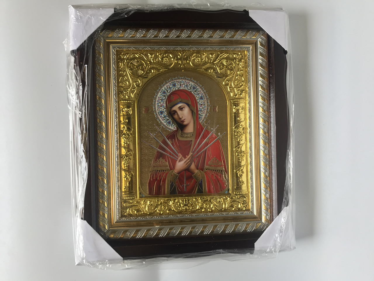 Ікона Божої Матері Семистрельная в рамці з дерева, фото 1