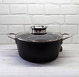 Каструля казан чеканий із мармуровим антипригарним покриттям 6.2 л 28 см Edenberg EB-3966 Індукційний казан, фото 4