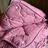 Ковдра півторашнього розміру 4 сезони зима-літо 155х210 ОДА стьобане на кнопках 3 в 1, Колір - малиновий, фото 4