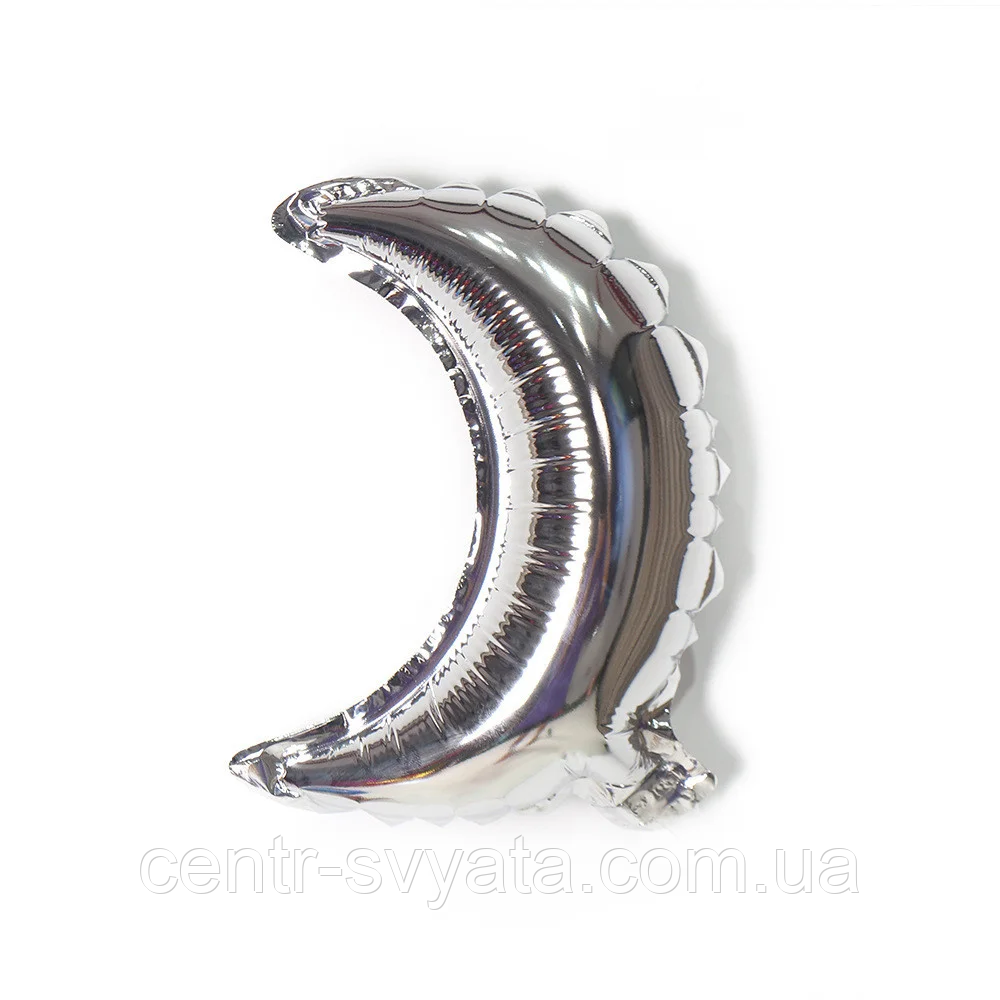 Фольгована кулька КНР (40х21 см) Місяць срібло