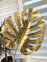Декоративний лист монстери ( золото 70 см, діаметр 28 см), фото 7