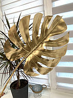 Декоративний лист монстери ( золото 70 см, діаметр 28 см), фото 2