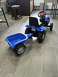 Дитячий трактор на педалях з причепом MMX MICROMAX (01-012) голубий, фото 5