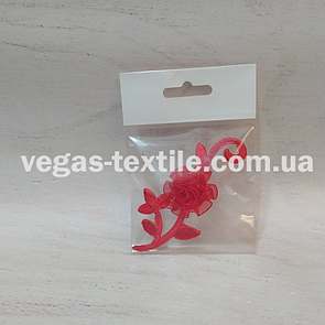Нашивка на одяг червоний Квітка