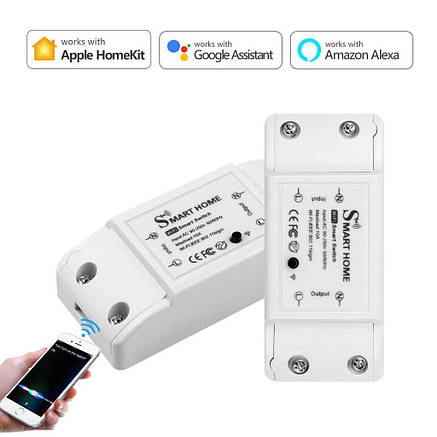 Бездротовий вмикач WIFI Smart Switch 1 канал 10A 2200W, фото 1
