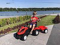 Детский трактор на педалях с прицепом MMX MICROMAX (01-010) красный