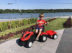 Дитячий трактор на педалях з причепом MMX MICROMAX (01-010) червоний