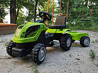 Детский трактор на педалях с прицепом MMX MICROMAX (01-011) зеленый