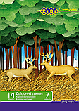 Кольоровий картон А4 односторонній 7 кольорів 14 аркушів 230 г/м2 Zibi ZB.1951, фото 2